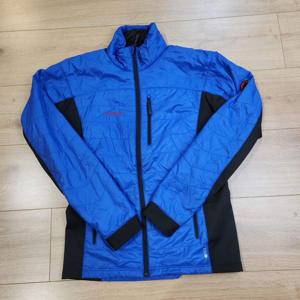 Mammut Polartec Alpha Guye Jacket Mens Medium Blue Black Insulated Full Zip